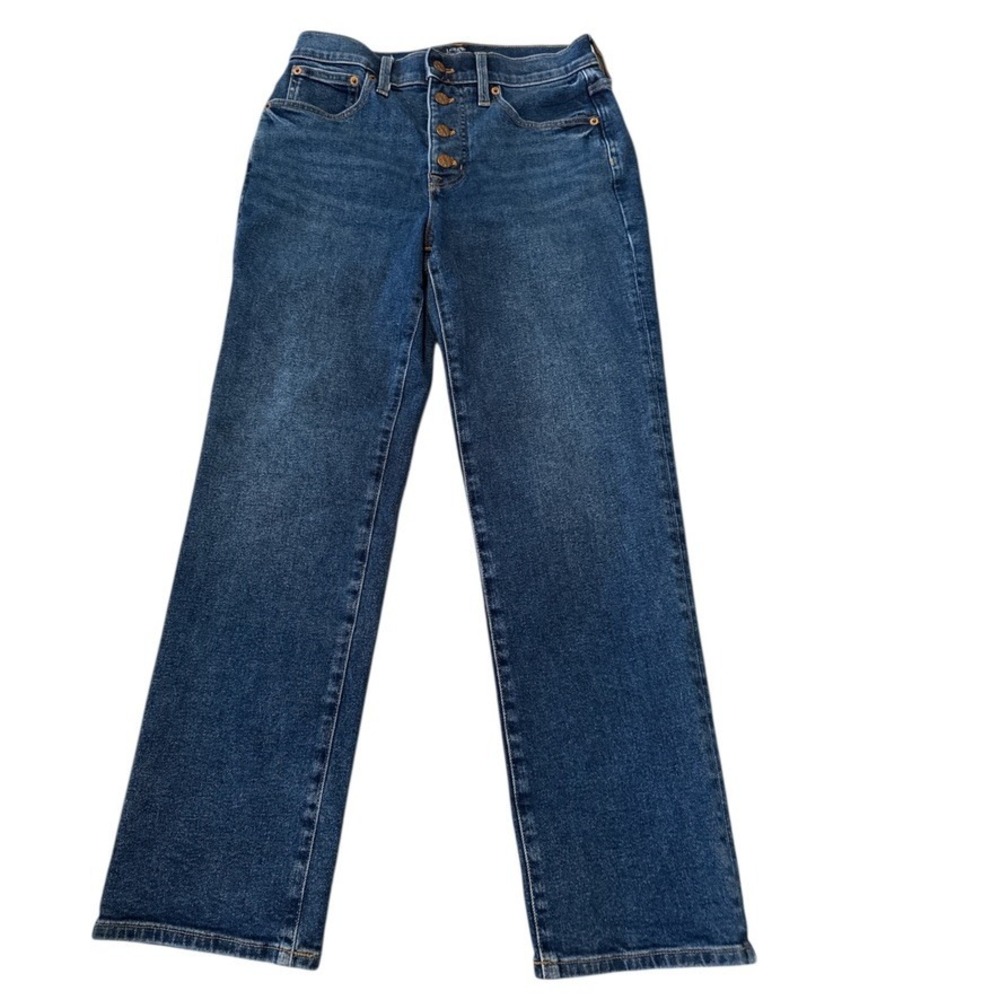 J. Crew Essential Straight Button Fly Jeans Medium Wash Size 27 Normcore‎